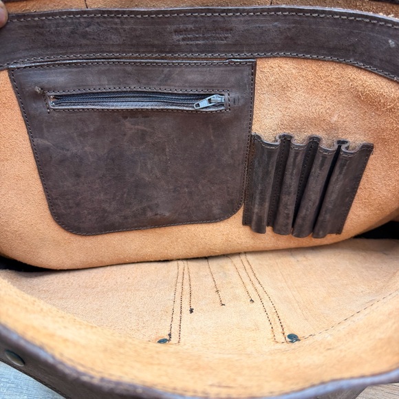 Ciola Firenze Italy Leather Day Pack Purse Brown Brown Leather Messenger Bag - Picture 9 of 10